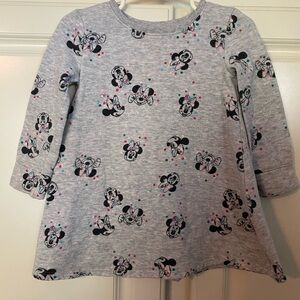 Disney, Jumping Bean, Size 2T, Minnie Mouse Skater Dress, grey sweatshirt dress